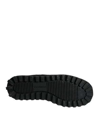Bottes mi-mollet rembourrées en nylon noir Dolce &amp; Gabbana pour homme