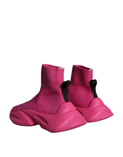 Baskets chaussettes à enfiler Dolce &amp; Gabbana à imprimé logo rose
