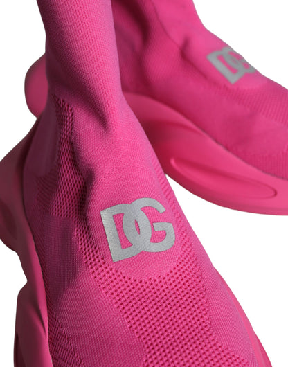 Baskets chaussettes à enfiler Dolce &amp; Gabbana à imprimé logo rose