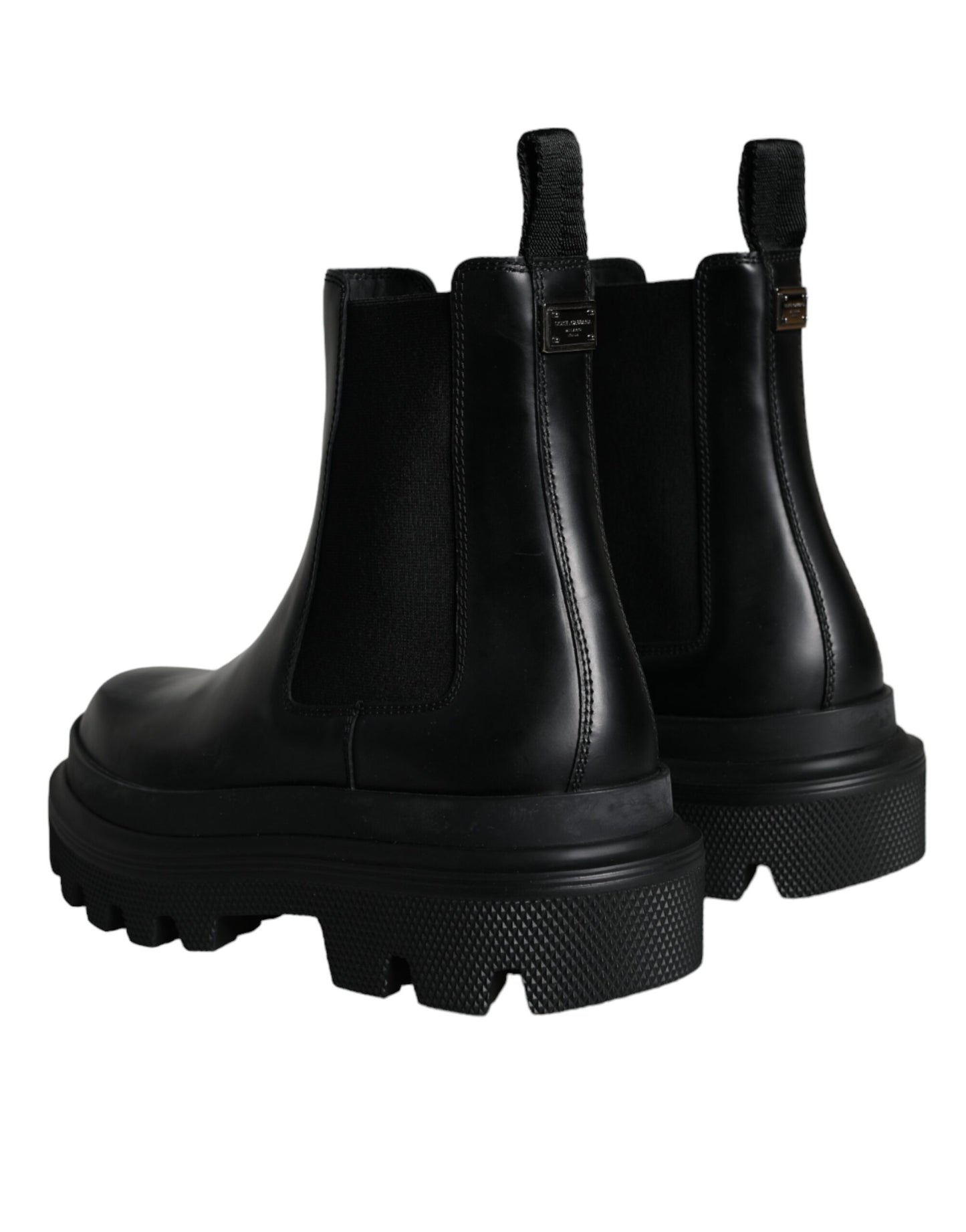 Chaussures de randonnée extensibles à enfiler en cuir noir Dolce &amp; Gabbana