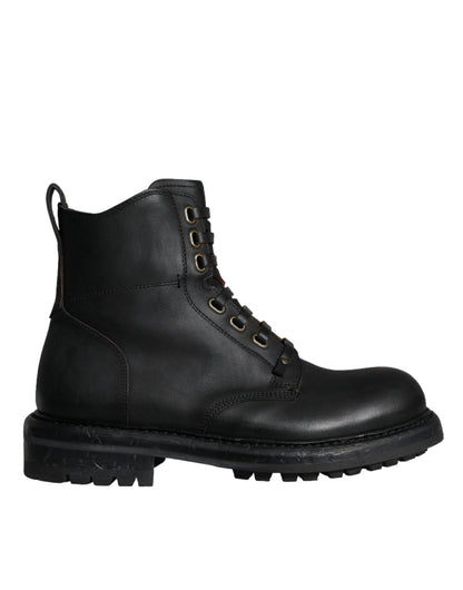 Bottes mi-mollet noires à lacets Dolce &amp; Gabbana pour hommes