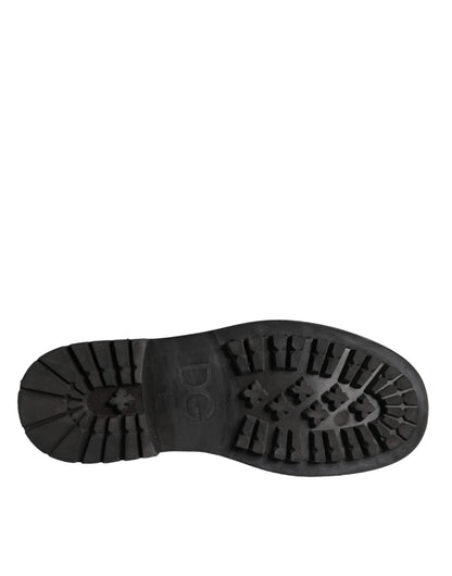 Bottes mi-mollet noires à lacets Dolce &amp; Gabbana pour hommes