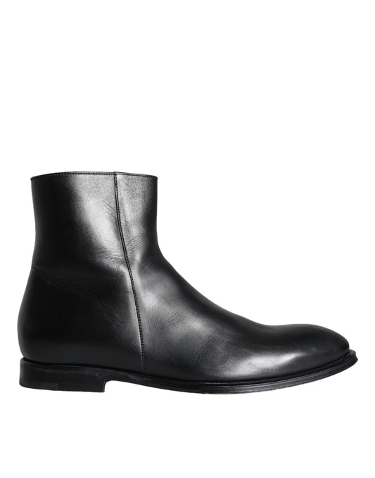Bottines Dolce &amp; Gabbana en cuir de veau noir pour homme