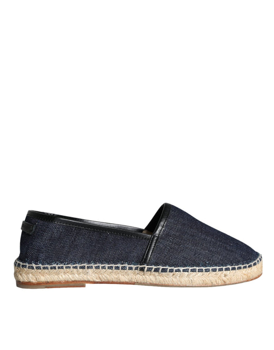 Espadrilles en cuir et coton bleu denim Dolce &amp; Gabbana