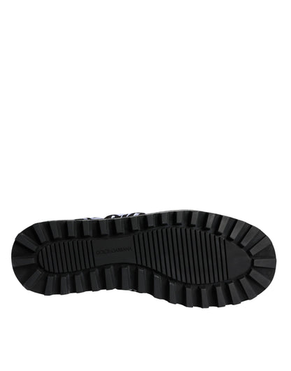 Sandales à logo matelassé noir et blanc Dolce &amp; Gabbana