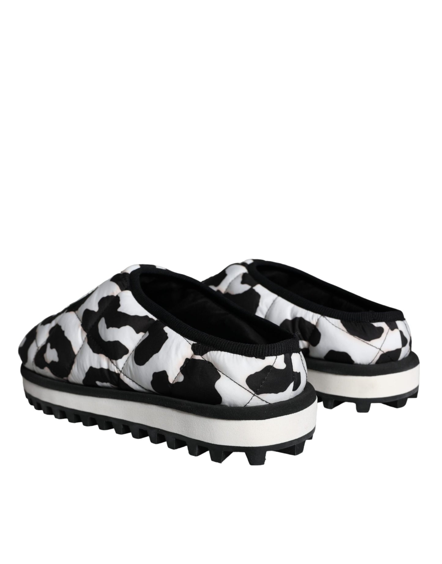 Sandales à logo matelassé noir et blanc Dolce &amp; Gabbana