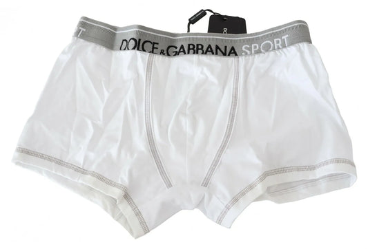 Boxer classique en coton stretch blanc Dolce &amp; Gabbana