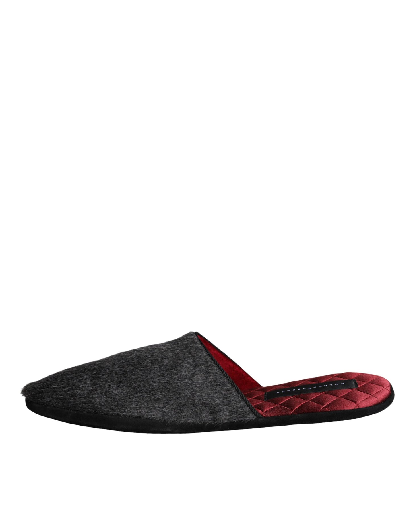 Dolce &amp; Gabbana - Claquettes en fausse fourrure noire - Chaussures à enfiler