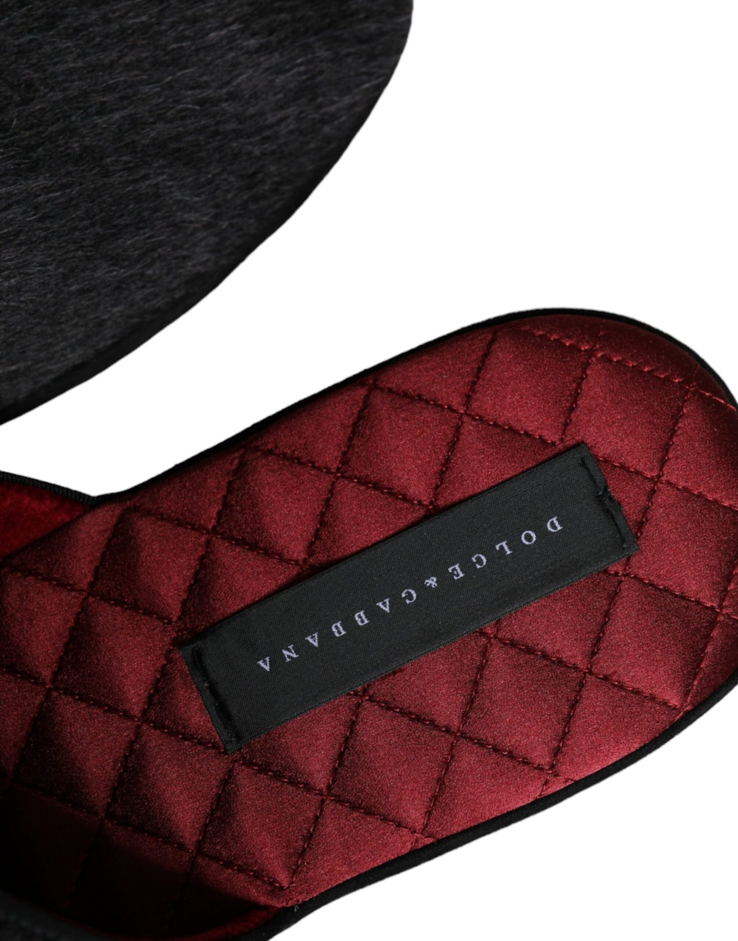 Dolce &amp; Gabbana - Claquettes en fausse fourrure noire - Chaussures à enfiler