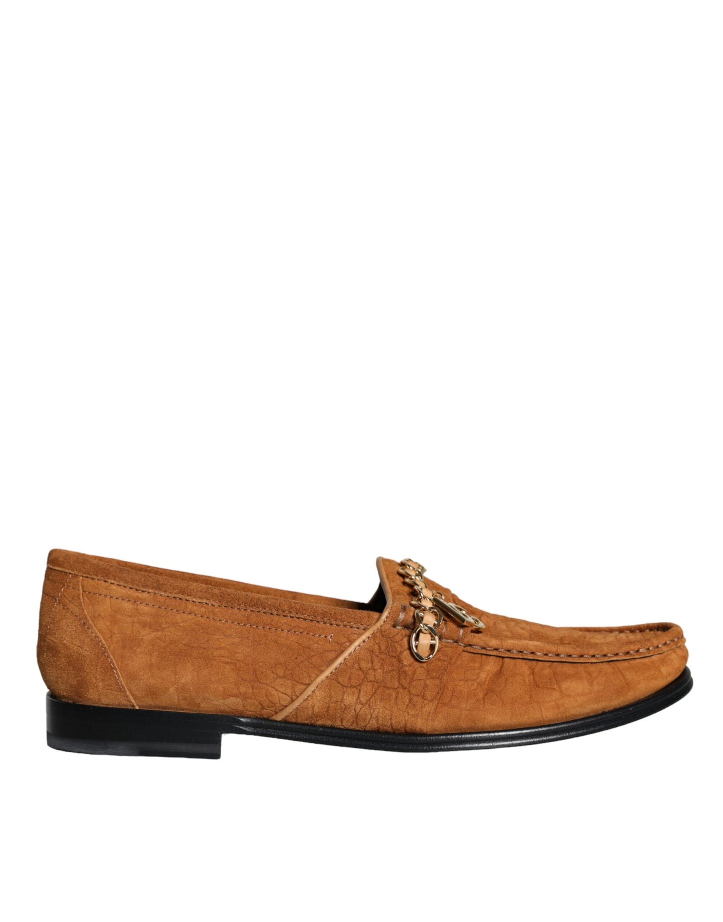 Mocassins à enfiler Dolce &amp; Gabbana en cuir velours marron avec logo