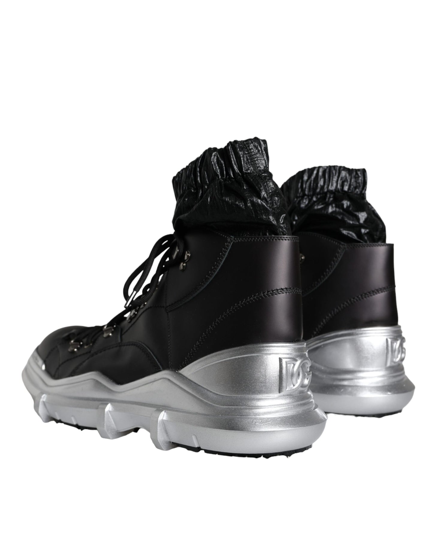 Dolce & Gabbana Black Nylon Galileo High Top Sneakers Shoes by Dolce & Gabbana