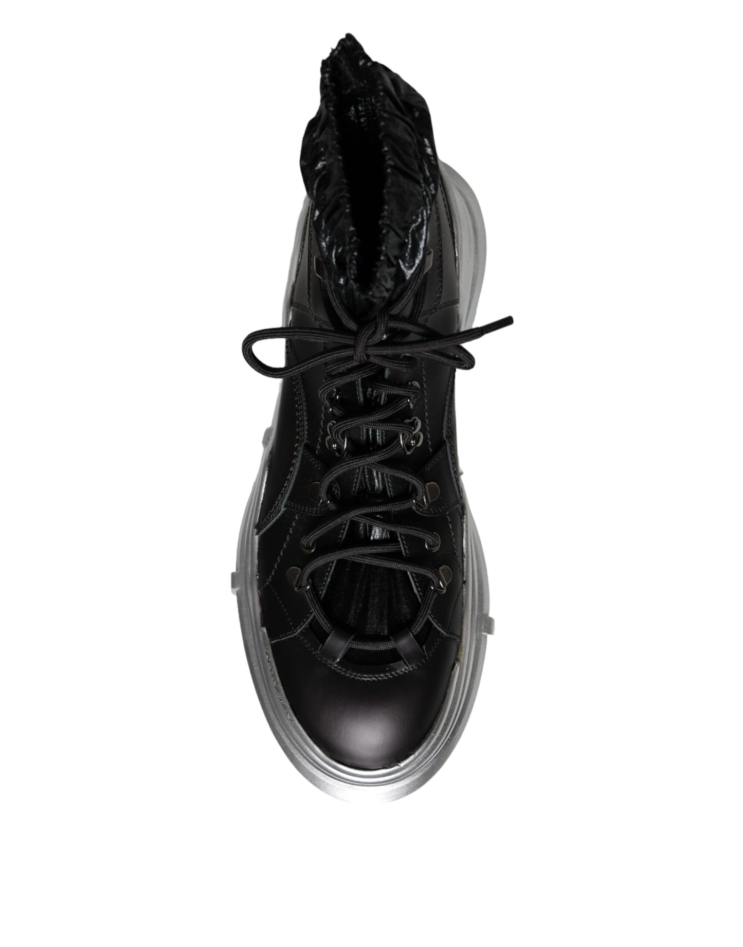 Dolce & Gabbana Black Nylon Galileo High Top Sneakers Shoes by Dolce & Gabbana