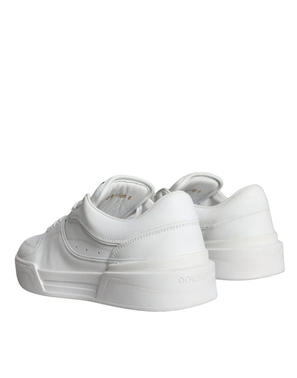 Dolce & Gabbana White Miami Leather Low Top Sneakers Shoes by Dolce & Gabbana