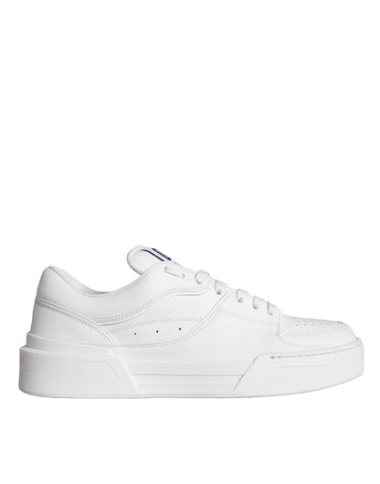 Dolce & Gabbana White Miami Leather Low Top Sneakers Shoes by Dolce & Gabbana