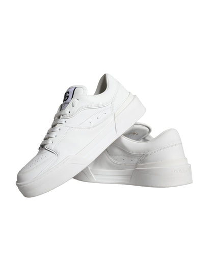 Dolce & Gabbana White Miami Leather Low Top Sneakers Shoes by Dolce & Gabbana