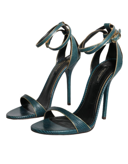 Sandales à talons Dolce &amp; Gabbana en cuir de veau vert foncé