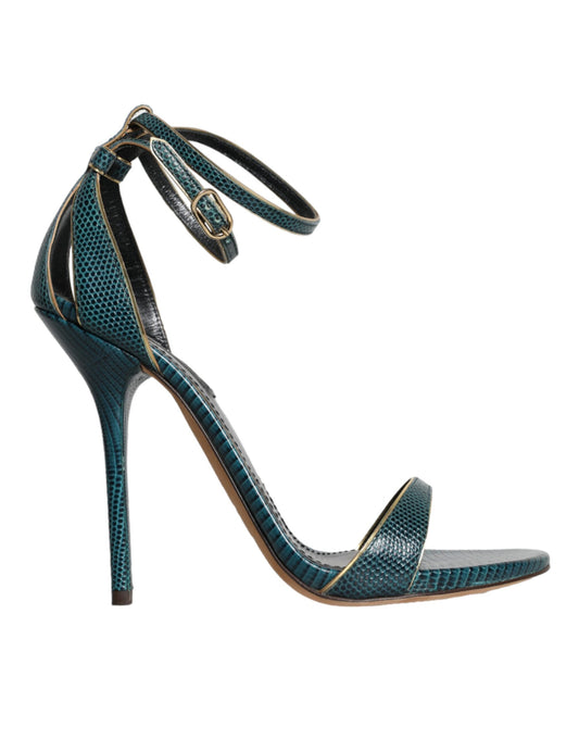 Sandales à talons Dolce &amp; Gabbana en cuir de veau vert foncé
