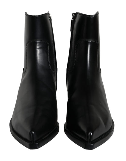 Bottines en cuir noir Dolce &amp; Gabbana