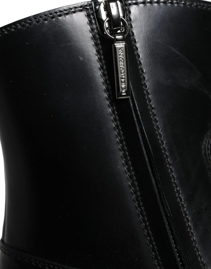 Bottines en cuir noir Dolce &amp; Gabbana
