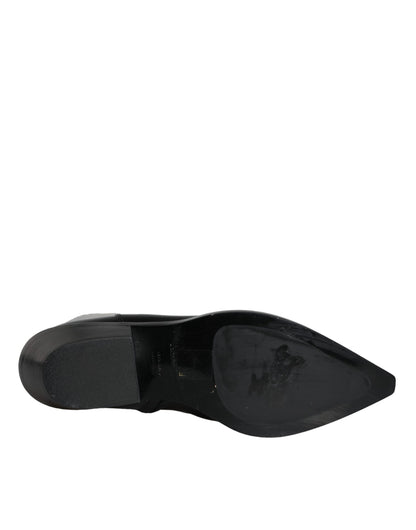 Bottines en cuir noir Dolce &amp; Gabbana