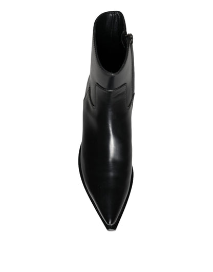 Bottines en cuir noir Dolce &amp; Gabbana