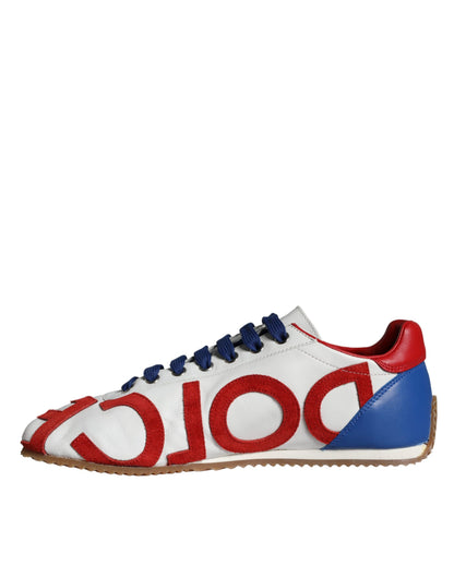 Dolce & Gabbana Multicolor Leather Logo Casual Sneakers Shoes by Dolce & Gabbana