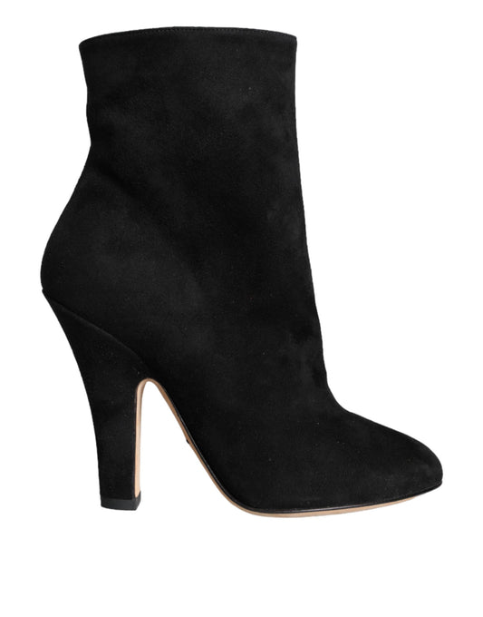 Bottes mi-mollet en daim noir Dolce &amp; Gabbana