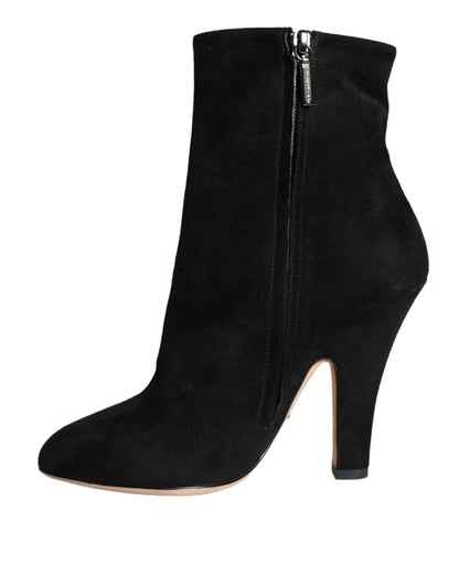 Bottes mi-mollet en daim noir Dolce &amp; Gabbana