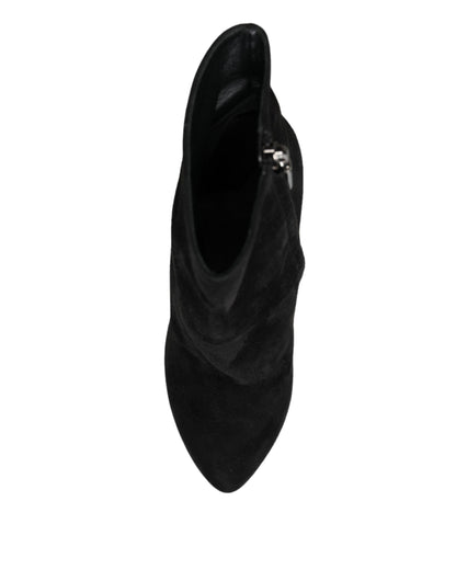 Bottes mi-mollet en daim noir Dolce &amp; Gabbana