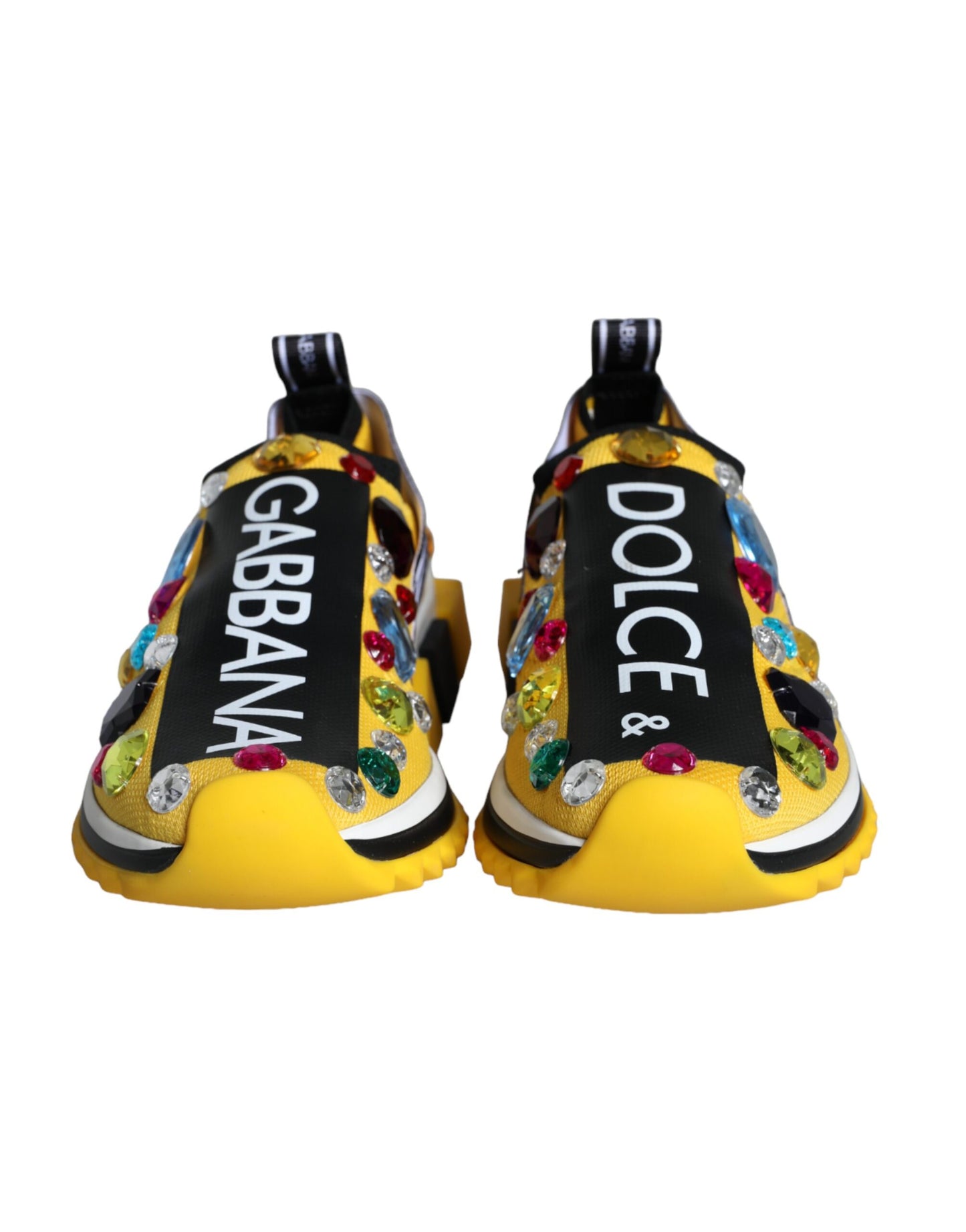 Dolce & Gabbana Yellow Sorrento Crystals Sneakers Womens Shoes by Dolce & Gabbana