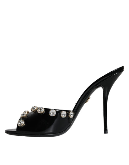 Sandales à talons en cristal noir Dolce &amp; Gabbana Keira