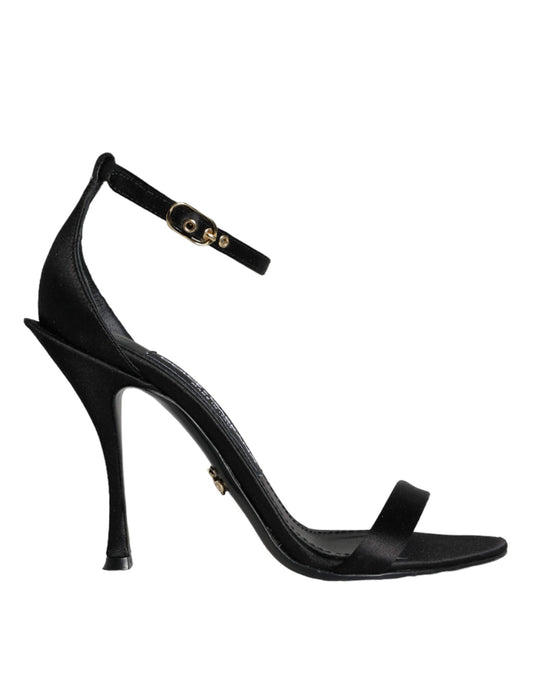 Sandales à talons et bride cheville Dolce &amp; Gabbana noires KEIRA