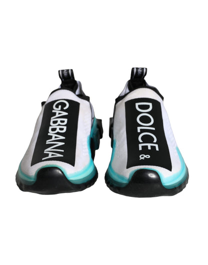 Dolce & Gabbana White Blue Slip On Sorrento Sneakers Shoes by Dolce & Gabbana