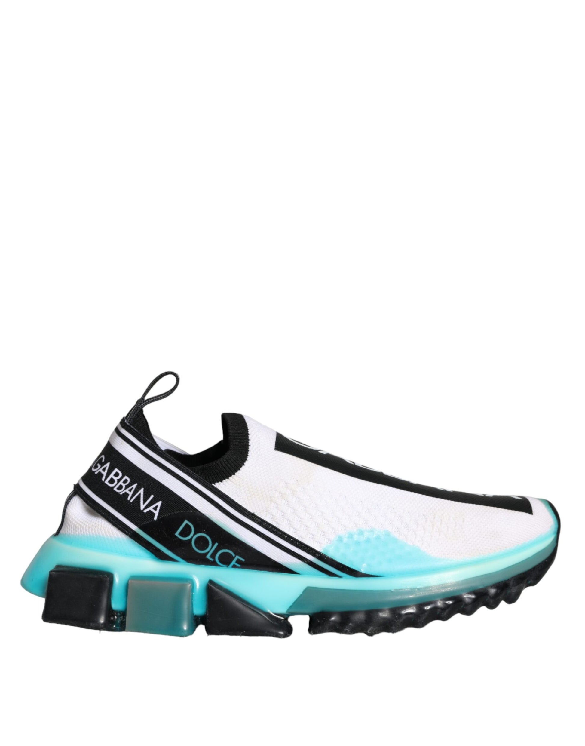 Dolce & Gabbana White Blue Slip On Sorrento Sneakers Shoes by Dolce & Gabbana
