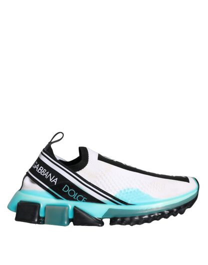 Dolce & Gabbana White Blue Slip On Sorrento Sneakers Shoes by Dolce & Gabbana