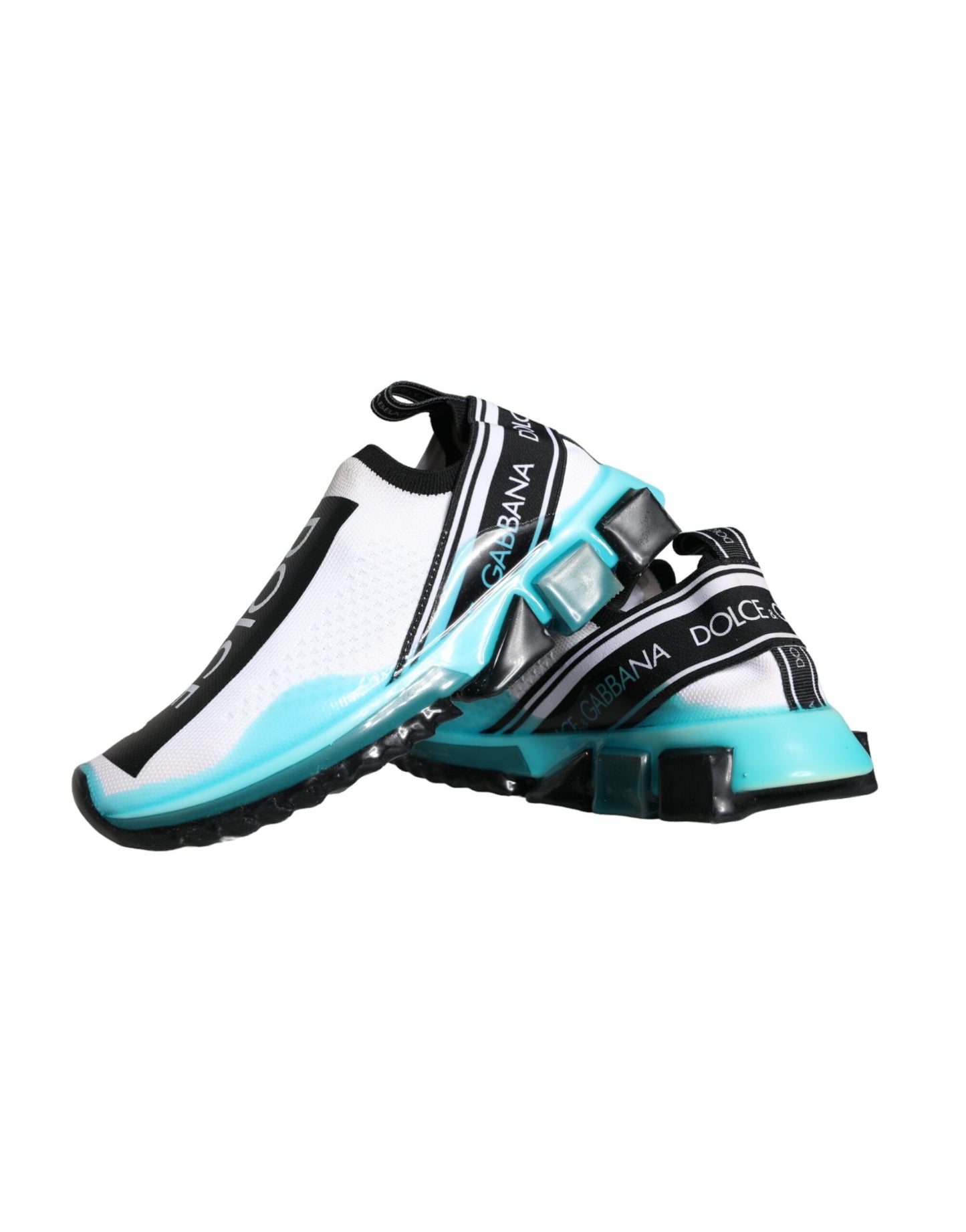 Dolce & Gabbana White Blue Slip On Sorrento Sneakers Shoes by Dolce & Gabbana