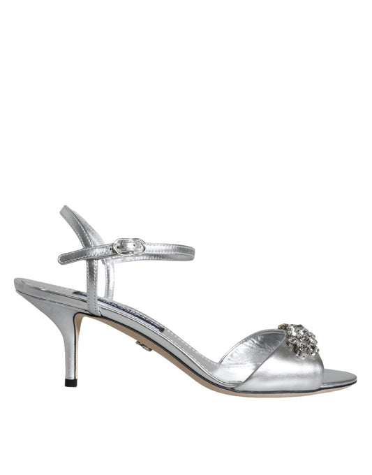 Sandales Keira à bride cheville en cristal argenté Dolce &amp; Gabbana