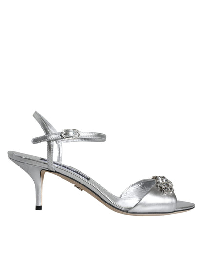 Sandales Keira à bride cheville en cristal argenté Dolce &amp; Gabbana