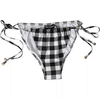 Maillot de bain Dolce &amp; Gabbana à carreaux noirs et blancs