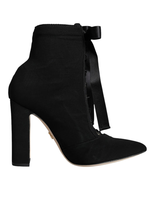 Bottines en jersey extensible noir Dolce &amp; Gabbana