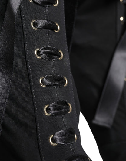 Bottines en jersey extensible noir Dolce &amp; Gabbana