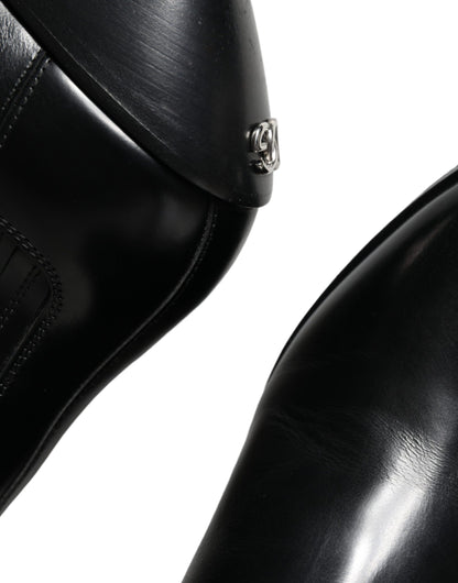 Bottines en cuir noir Dolce &amp; Gabbana
