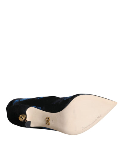 Bottes mi-mollet extensibles à fleurs noires Dolce &amp; Gabbana