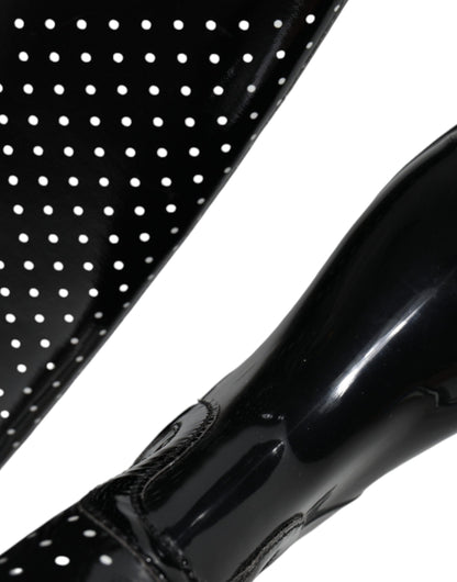 Bottes hautes en caoutchouc noires à pois Dolce &amp; Gabbana