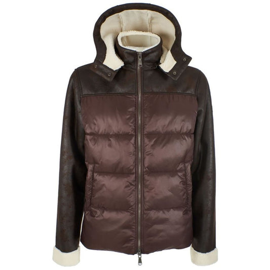 Veste matelassée en nylon marron Yes Zee pour homme