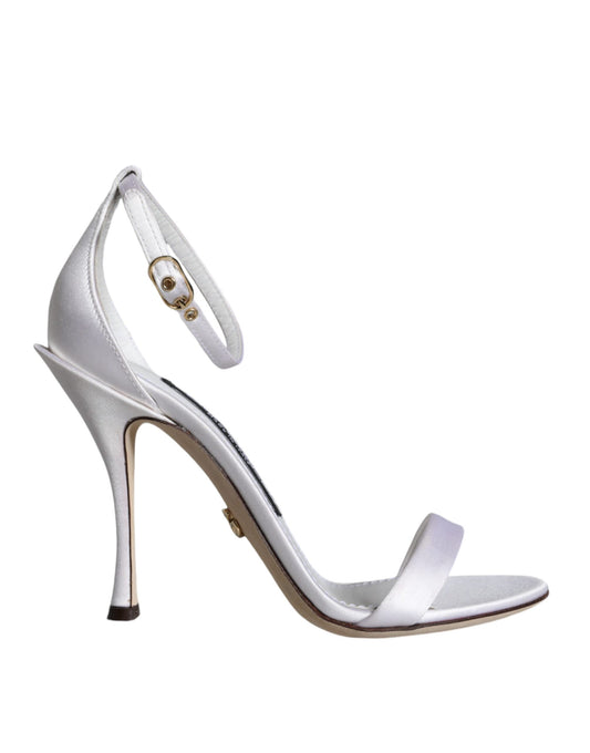 Dolce & Gabbana White KEIRA Heels Ankle Strap Sandals Shoes by Dolce & Gabbana