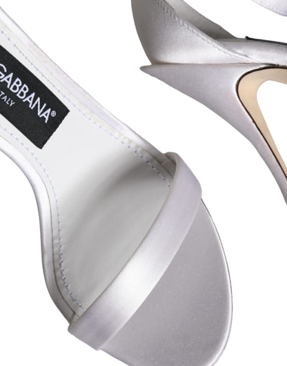 Dolce & Gabbana White KEIRA Heels Ankle Strap Sandals Shoes by Dolce & Gabbana