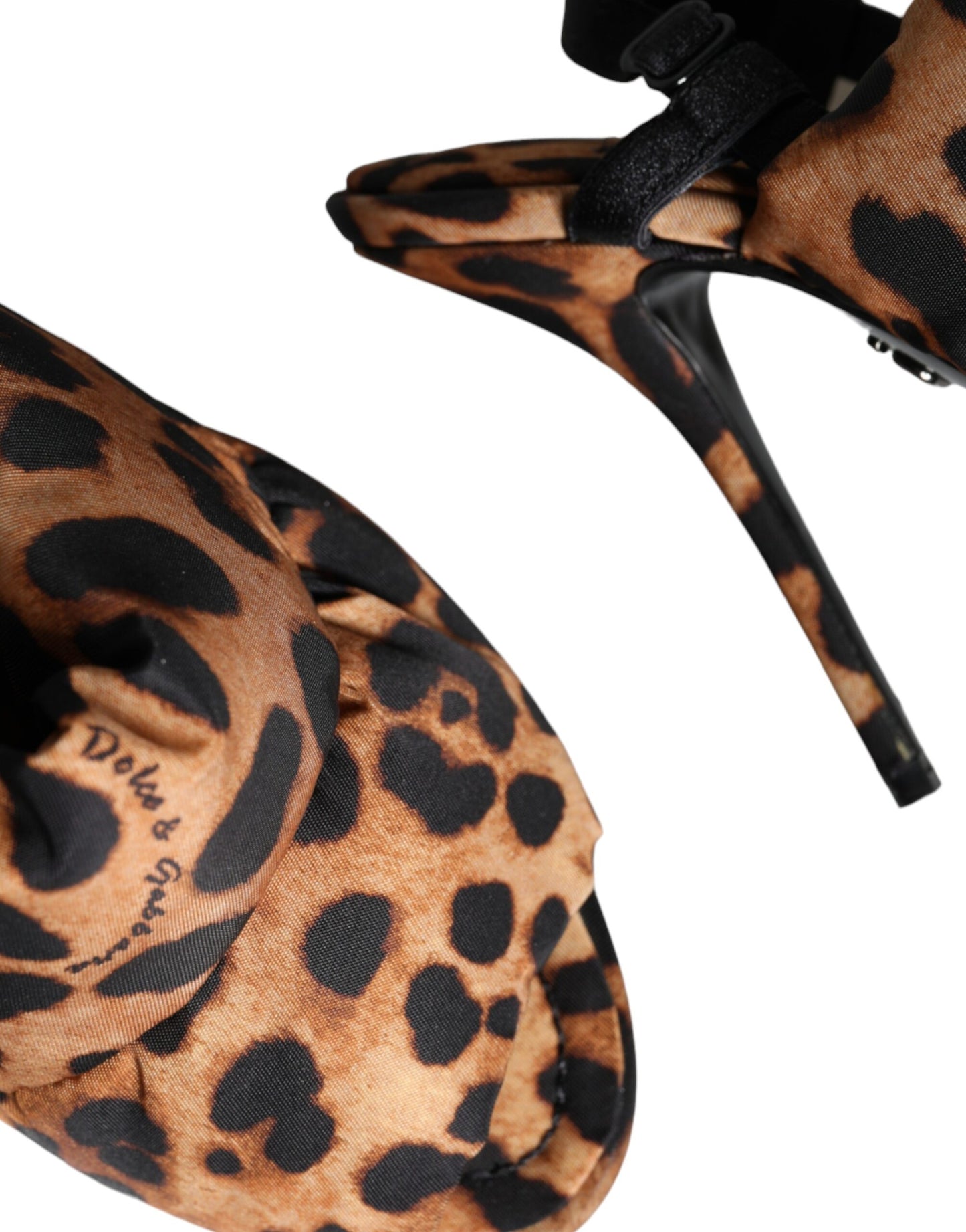 Dolce & Gabbana Brown Leopard Keira Slingback Sandals Shoes by Dolce & Gabbana