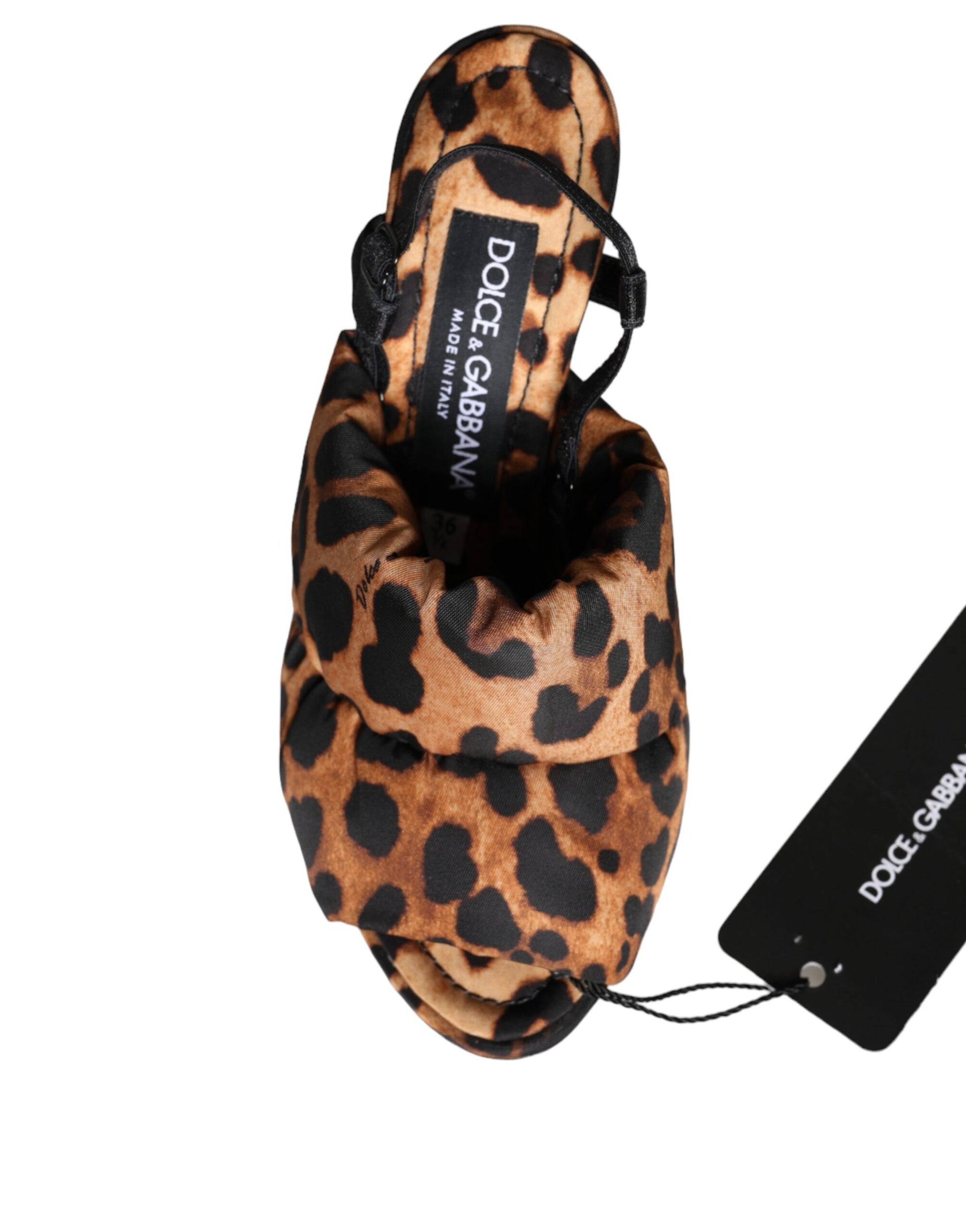 Dolce & Gabbana Brown Leopard Keira Slingback Sandals Shoes by Dolce & Gabbana