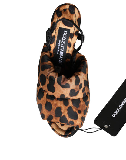 Dolce & Gabbana Brown Leopard Keira Slingback Sandals Shoes by Dolce & Gabbana